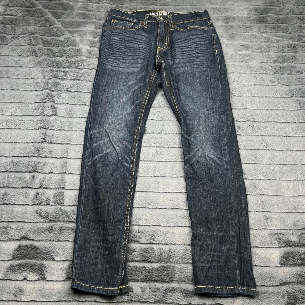 Signature by Levi Strauss Co S47 Regular Taper Dark Wash Jeans Mens 28x30